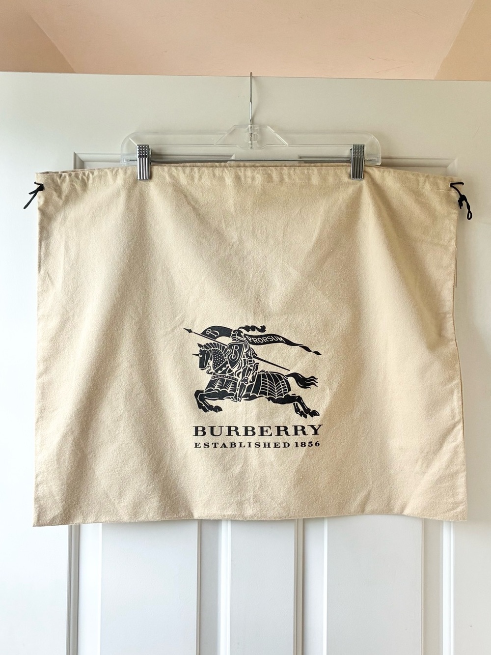 Burberry Dust Bag Drawstring Closure Cream Light Beige